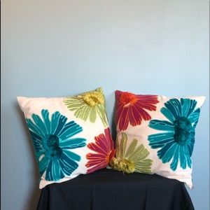 Pier One Flower pillow covers